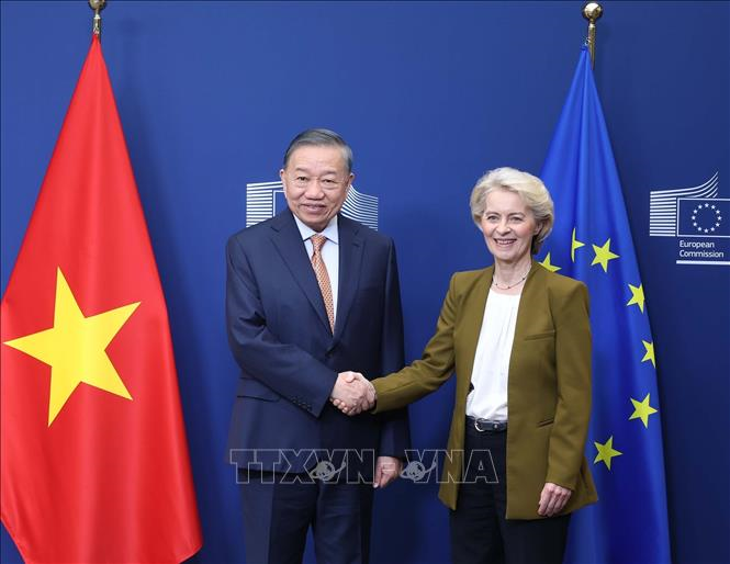 Tổng Bí thư, Chủ tịch nước Tô Lâm gặp Chủ tịch Ủy ban châu Âu Ursula von der Leyen